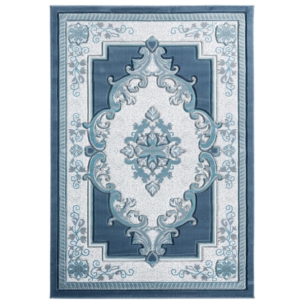 United Weavers Of America 2 ft. 7 in. x 4 ft. 2 in. Bristol Fallon Aqua Rectangle Rug 2050 10563 35C - main